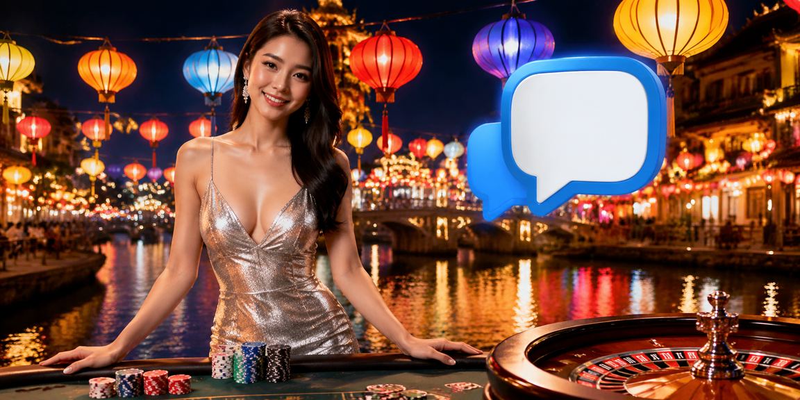 Người dùng tại Huế chơi bài tại chợ đêm sôi động dưới ánh đèn lung linh